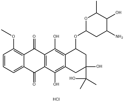 13-methyl-13-dihydro-4-demethoxydaunorubicin Struktur