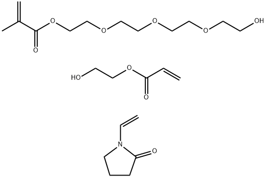 2-Propenoic acid, 2-methyl-, 2-2-2-(2-hydroxyethoxy)ethoxyethoxyethyl ester, polymer with 1-ethenyl-2-pyrrolidinone and 2-hydroxyethyl 2-propenoate Struktur