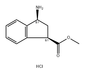 Rac-methyl (1r,3s)-3-amino-2,3-dihydro-1h-indene-1-carboxylate hydrochloride, cis Struktur