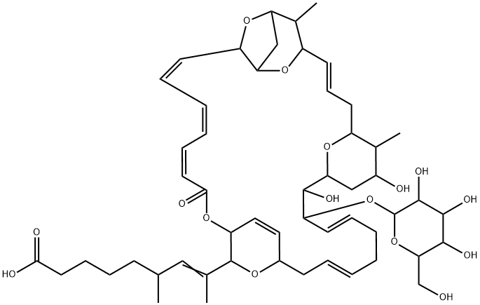 21-O-β-D-Glucopyranosylsorangicin A Struktur