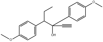 Benzeneethanol, β-ethyl-α-ethynyl-4-methoxy-α-(4-methoxyphenyl)- Struktur