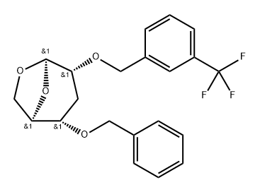 .beta.-D-ribo-Hexopyranose, 1,6-anhydro-3-deoxy-4-O-(phenylmethyl)-2-O-3-(trifluoromethyl)phenylmethyl- Struktur