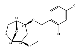 .beta.-D-ribo-Hexopyranose, 1,6-anhydro-3-deoxy-4-O-(2,4-dichlorophenyl)methyl-2-O-methyl- Struktur