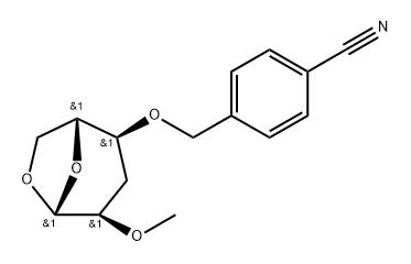 .beta.-D-ribo-Hexopyranose, 1,6-anhydro-4-O-(4-cyanophenyl)methyl-3-deoxy-2-O-methyl- Struktur