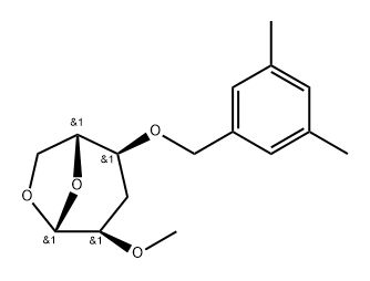 .beta.-D-ribo-Hexopyranose, 1,6-anhydro-3-deoxy-4-O-(3,5-dimethylphenyl)methyl-2-O-methyl- Struktur