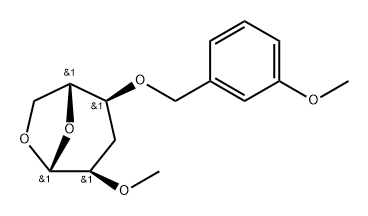 .beta.-D-ribo-Hexopyranose, 1,6-anhydro-3-deoxy-4-O-(3-methoxyphenyl)methyl-2-O-methyl- Struktur