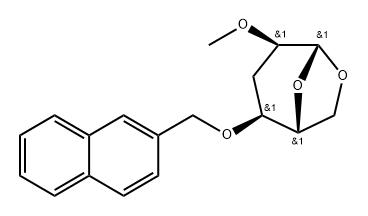 .beta.-D-ribo-Hexopyranose, 1,6-anhydro-3-deoxy-2-O-methyl-4-O-(2-naphthalenylmethyl)- Struktur