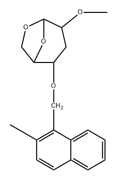 .beta.-D-ribo-Hexopyranose, 1,6-anhydro-3-deoxy-2-O-methyl-4-O-(2-methyl-1-naphthalenyl)methyl- Struktur