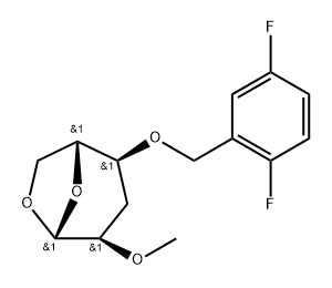 .beta.-D-ribo-Hexopyranose, 1,6-anhydro-3-deoxy-4-O-(2,5-difluorophenyl)methyl-2-O-methyl- Struktur