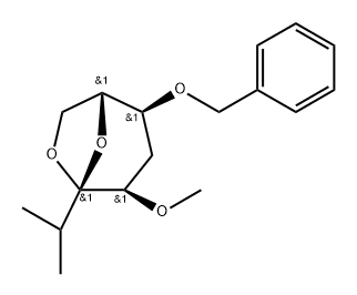 .beta.-D-ribo-3-Octulopyranose, 3,8-anhydro-1,2,5-trideoxy-2-methyl-4-O-methyl-6-O-(phenylmethyl)- Struktur