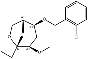 .beta.-D-ribo-3-Octulopyranose, 3,8-anhydro-6-O-(2-chlorophenyl)methyl-1,2,5-trideoxy-4-O-methyl- Struktur