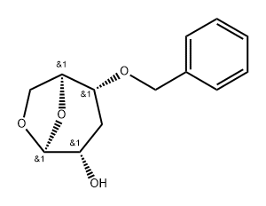 .beta.-L-ribo-Hexopyranose, 1,6-anhydro-3-deoxy-4-O-(phenylmethyl)- Struktur