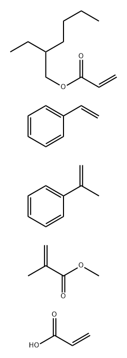 2-Propenoic acid, 2-methyl-, methyl ester, polymer with ethenylbenzene, 2-ethylhexyl 2-propenoate, (1-methylethenyl)benzene and 2-propenoic acid Struktur