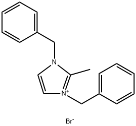 1H-Imidazolium, 2-methyl-1,3-bis(phenylmethyl)-, bromide (1:1) Struktur