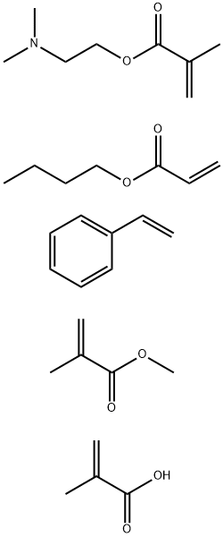 2-Propenoic acid, 2-methyl-, polymer with butyl 2-propenoate, 2-(dimethylamino)ethyl 2-methyl-2-propenoate, ethenylbenzene and methyl 2-methyl-2-propenoate Struktur