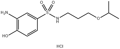 Benzenesulfonamide,3-amino-4-hydroxy-N-[3-(1-methylethoxy)propyl]-, hydrochloride (1:1) Struktur