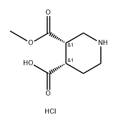 3,4-Piperidinedicarboxylic acid, 3-methyl ester, hydrochloride, cis- (9CI) Struktur