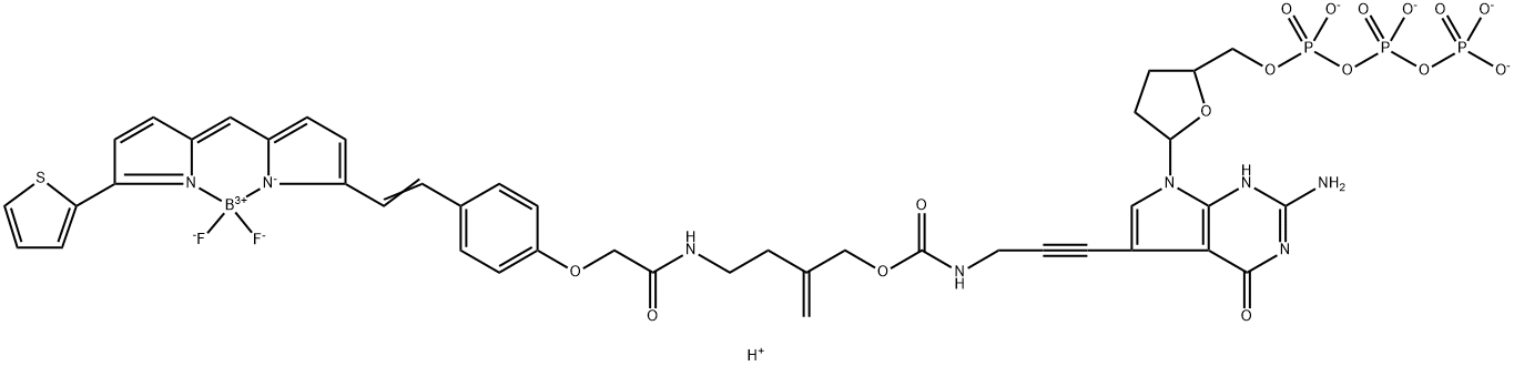 3′-O-allyl-dGTP-allyl-bodipy-FL-650 Struktur