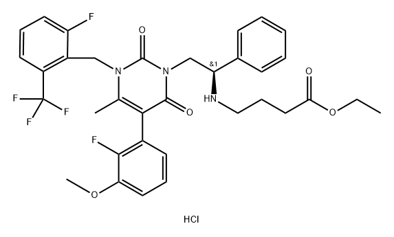 Elagolix-003-R-HCl Struktur