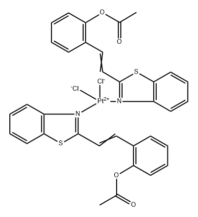 bis(2-(2-acetoxystyryl)benzothiazole)dichloroplatinum II Struktur