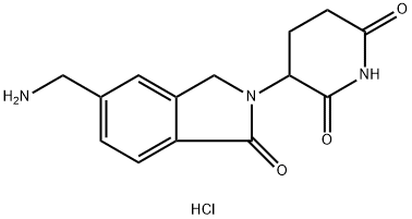 3-(5-(aminomethyl)-1-oxoisoindolin-2-yl)piperidine-2,6-dione hydrochloride Struktur