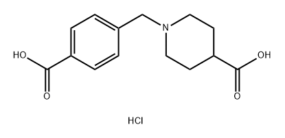 4-Piperidinecarboxylic acid, 1-[(4-carboxyphenyl)methyl]-, hydrochloride (1:1) Struktur