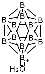 Dodecaborate(2-), dodecahydro-, lithium, hydrate (1:2:4) Struktur