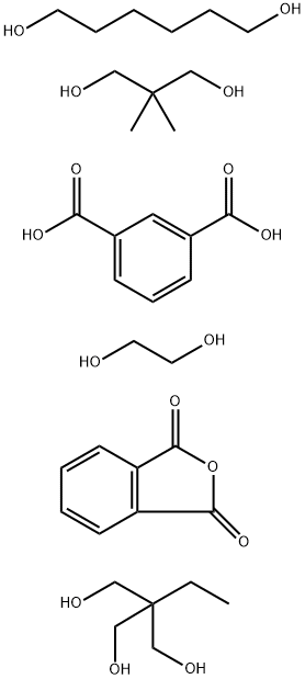 1,3-Benzenedicarboxylic acid, polymer with 2,2-dimethyl-1,3-propanediol, 1,2-ethanediol, 2-ethyl-2-(hydroxymethyl)-1,3-propanediol, 1,6-hexanediol and 1,3-isobenzofurandione Struktur