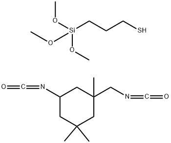 Reaction product of 1-Propanethiol, 3-(trimethoxysilyl)-, compd. with 5-isocyanato-1-(isocyanatomethyl) -1,3,3-trimethylcyclohexane (1:1) Struktur