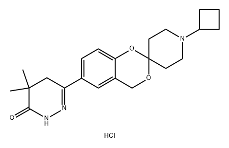 3-(1′-Cyclobutylspiro[4H-1,3-benzodioxine- 2,4′-piperidine]-6-yl)-5,5-diMethyl-1H-pyridazin- 6-one Hydrochloride Struktur