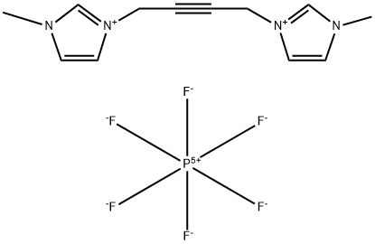 1H-Imidazolium, 3,3'-(2-butyne-1,4-diyl)bis[1-methyl-, hexafluorophosphate(1-) (1:2) Struktur