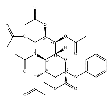 5-乙酰氨基-4,7,8,9-四-O-乙?；?2-S-苯基-2-硫代-Β-神經(jīng)氨酸甲酯 結(jié)構(gòu)式