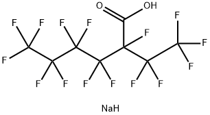 Hexanoic acid, 2,3,3,4,4,5,5,6,6,6-decafluoro-2-(1,1,2,2,2-pentafluoroethyl)-, sodium salt (1:1) Struktur