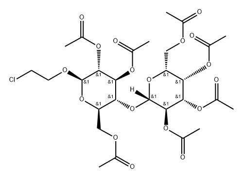 β-D-Glucopyranoside, 2-chloroethyl 4-O-(2,3,4,6-tetra-O-acetyl-β-D-galactopyranosyl)-, 2,3,6-triacetate Struktur