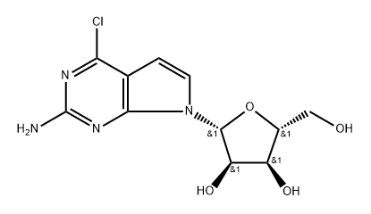 7H-?Pyrrolo[2,?3-?d]?pyrimidin-?2-?amine, 4-?chloro-?7-?β-?D-?ribofuranosyl- Struktur