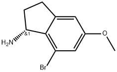 (R)-7-bromo-5-methoxy-2,3-dihydro-1H-inden-1-amine Struktur