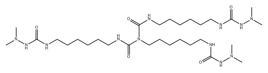 11-[6-[[(2,2-Dimethylhydrazino)carbonyl]amino]hexyl]-10, 12-dioxo-2,9,11,13,20-pentaazaheneicosanedioic acid, bis(2,2-dimethylhydrazide) Struktur