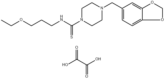 1-Piperazinecarbothioamide, 4-(1,3-benzodioxol-5-ylmethyl)-N-(3-ethoxypropyl)-, ethanedioate (1:1) Struktur