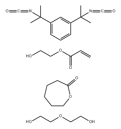 2-Oxepanone, polymer with 1,3-bis(1-isocyanato-1-methylethyl)benzene and 2,2-oxybisethanol, 2-hydroxyethyl acrylate-blocked Struktur