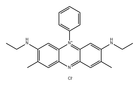 3,7-Bis(ethylamino)-2,8-dimethyl-5-phenylphenazin-5-ium chloride Struktur