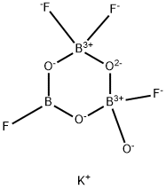 DIPOTASSIUM TRIFLUORO(.MU.-(FLUORODIHYDROXYBORANATO(2-)) HYDROXY-.MU.-OXODIBORATE(2-) Struktur