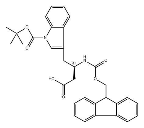 FMOC-D-.BETA.-HOMOTRP(BOC)-OH Struktur