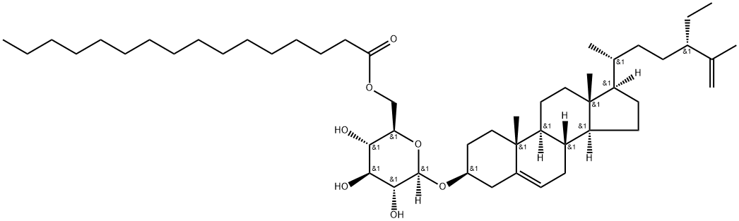 3-O-(6'-O-palmitoylglucosyl)stigmasta-5,25(27)-diene Struktur