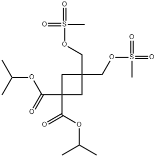 1,1-Cyclobutanedicarboxylic acid, 3,3-bis[[(methylsulfonyl)oxy]methyl]-, 1,1-bis(1-methylethyl) ester Struktur