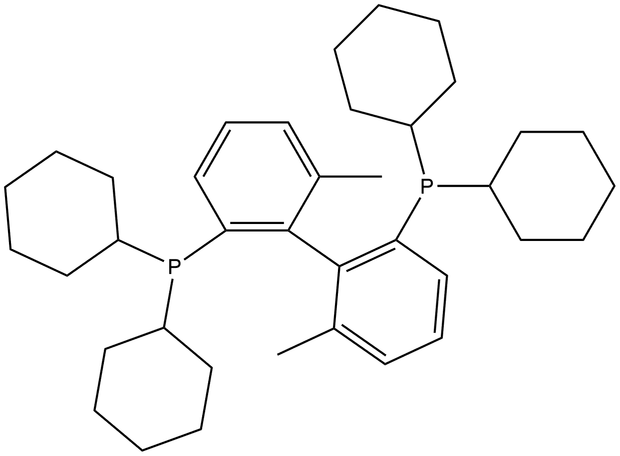 (1S)-(6,6'-Dimethyl-[1,1'-biphenyl]-2,2'-diyl)bis(dicyclohexylphosphine) Struktur