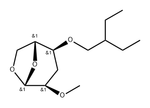 .beta.-D-ribo-Hexopyranose, 1,6-anhydro-3-deoxy-4-O-(2-ethylbutyl)-2-O-methyl- Struktur