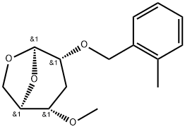 .beta.-ribo-Hexopyranose, 1,6-anhydro-3-deoxy-4-O-methyl-2-O-(2-methylphenyl)methyl- Struktur