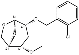 .beta.-ribo-Hexopyranose, 1,6-anhydro-2-O-(2-chlorophenyl)methyl-3-deoxy-4-O-methyl- Struktur