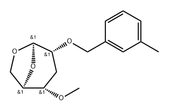 .beta.-ribo-Hexopyranose, 1,6-anhydro-3-deoxy-4-O-methyl-2-O-(3-methylphenyl)methyl- Struktur