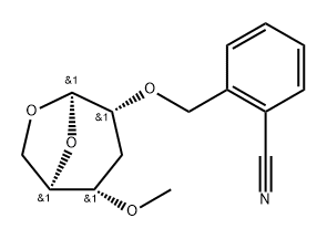 .beta.-ribo-Hexopyranose, 1,6-anhydro-2-O-(2-cyanophenyl)methyl-3-deoxy-4-O-methyl- Struktur